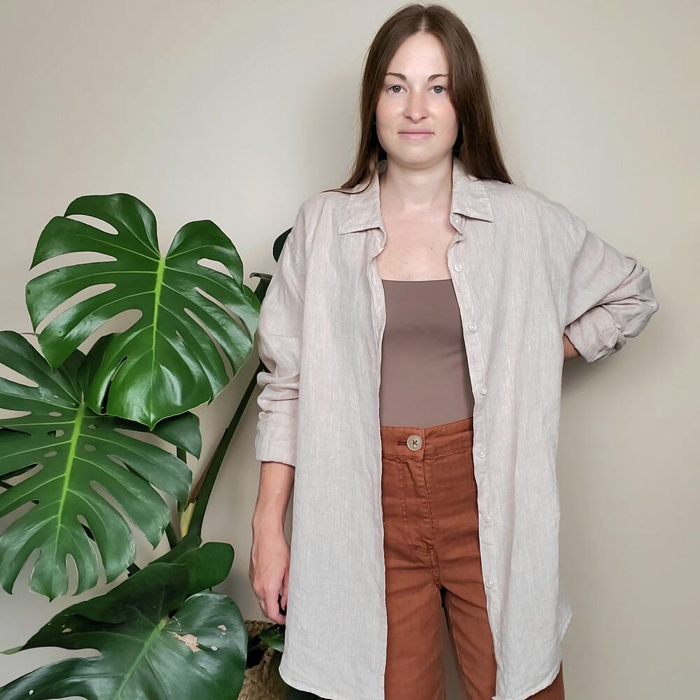 Tasso Elba Linen Buttondown Shirt 2XL